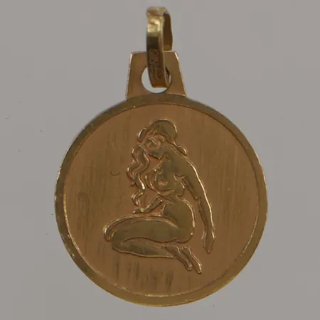 Hänge stjärntecknet jungfrun 12mm, 18K 0,8g.