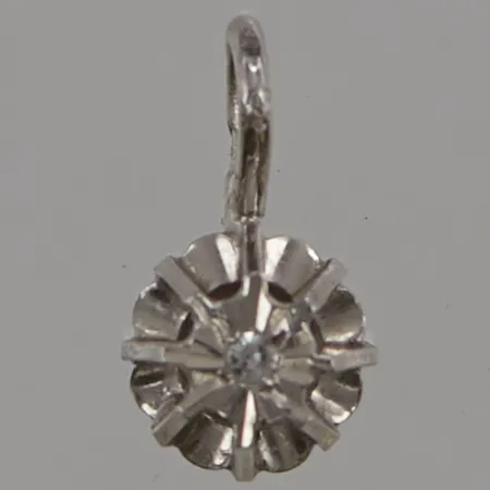 Hänge diamant ca 0,01ct, 10mm, vitguld 18K 0,6g.