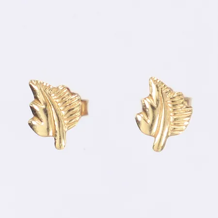 Ett par örhängen löv, Ø8mm, 18K Vikt: 0,7 g