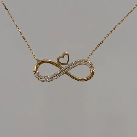 Collier 44cm, bredd:1-14mm, vita stenar, 18K 3,3g.