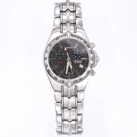 Herrur Tissot PR200, "Tachymeter", kronograf, quartz, sekundvisare, datum, boettnr: P162/262, ca Ø40mm, stål, safirglas, Ref nr. P262.150, viklås, bruksslitage 
