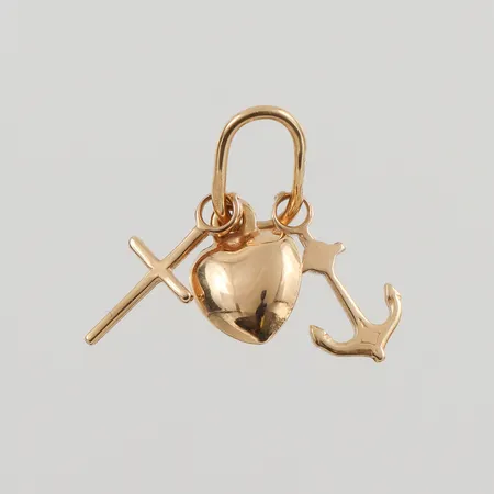 Hänge Tro Hopp & Kärlek, 15mm, 18K, 0,5g.