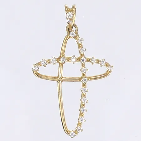 Hänge med vita stenar höjd 31m inkl öglan 18K Vikt: 1,8 g