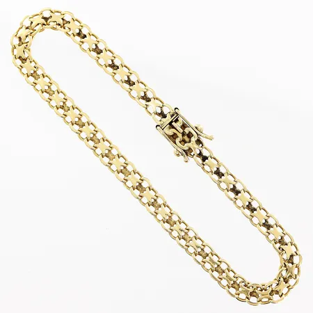 Armband X-länk 20cm, bredd 5mm, 18K Vikt: 9,2 g