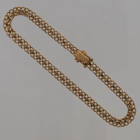 Armband x-länk, 19,5cm, bredd:5mm, slitet, 18K 6,3g.