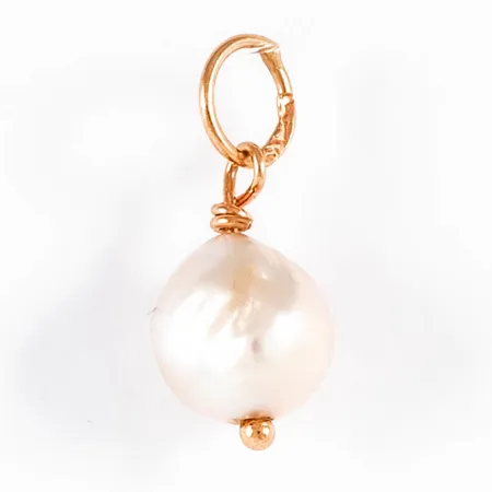 Hänge i 18K guld med odlad vit pärla Ø 6,5 mm. Vikt: 0,5g. 