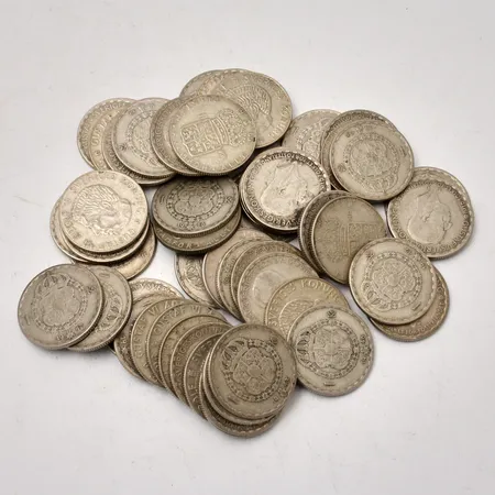  50st svenska mynt i silver, 1kronor, 400/1000, vikt 346,62g.