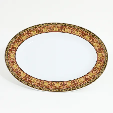 Uppläggningsfat Versace Rosenthal, Medusa Red, 34x25cm, etikettmärkt undertill  Skickas med postpaket.