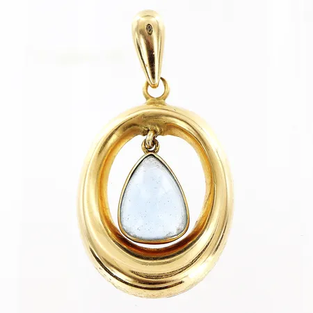 Hänge 37x21mm, blå sten, 18K Vikt: 2,9 g