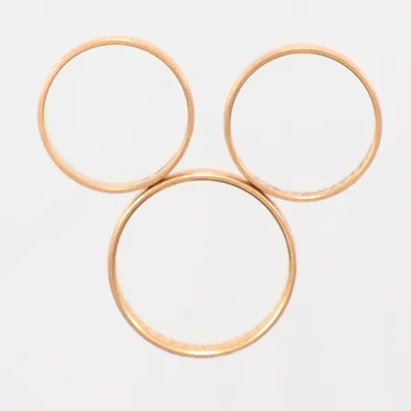 3 ringar släta, gravyrer, 18K, Vikt: 8,3 g
