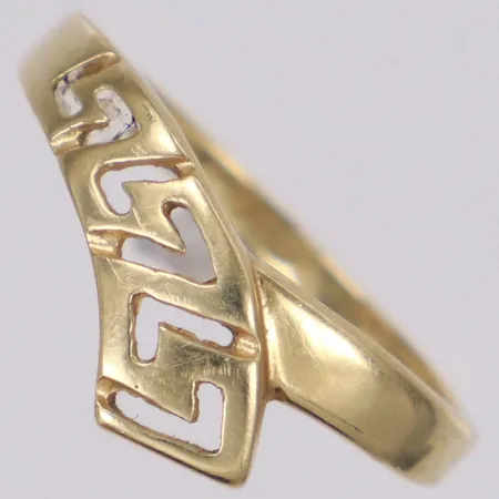 Ring, stl 19¼, bredd 1,8-8mm, ojämnheter, 14K Vikt: 2,6 g