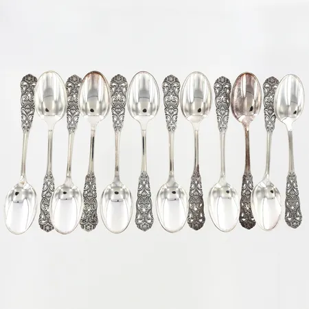 12 kaffeskedar 11,5cm, silver 830/1000 Vikt: 112,4 g