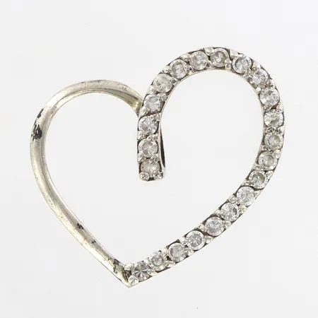 Hänge, hjärta med stenar 22mm, bredd:23mm, silver 925/1000 Vikt: 1,4 g