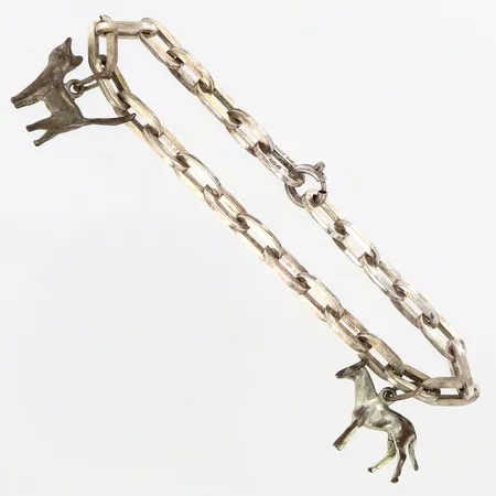 Armband Ankar med 2 hängen 19cm, bredd: 5mm, silver 835/1000 Vikt: 17,2 g
