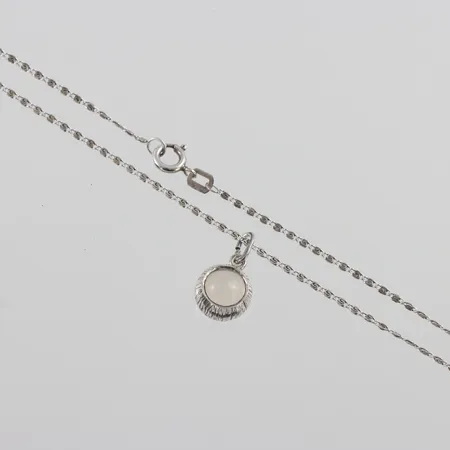 Halssmycke med månsten, kedja irrgång 38cm, silver 835 Vikt: 3,3 g