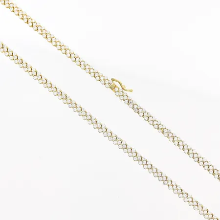 Collier vita stenar, 43,5cm, bredd 3,5mm, 18K, bruttovikt 21,5gram Vikt: 21,5 g