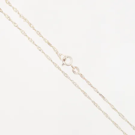 Collier Singapore, längd 50cm, bredd: 2mm, 925/1000 Silver. Vikt: 2,5 g