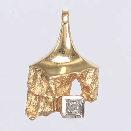 Hänge med vit sten höjd 15mm inkl öglan 18K Vikt: 1,3 g