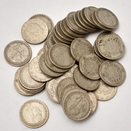 50st svenska mynt i silver, 1kronor, 400/1000, vikt 347,19g.