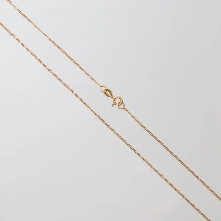 Kedja Pansar, längd ca 37,5cm, bredd 1mm, skev, 18K Vikt: 2,3 g