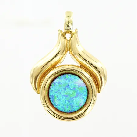 Hänge, opalimitation, 16x24mm, 14K Vikt: 1,2 g