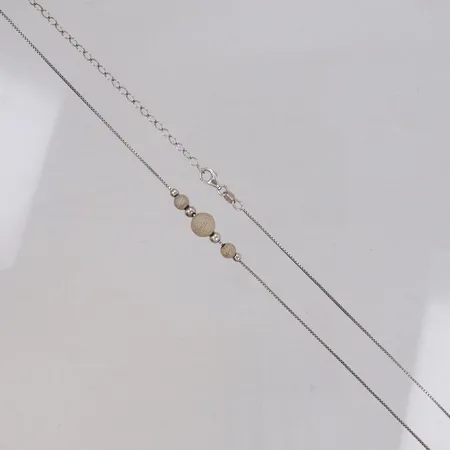 Collier med kulor, ställbar längd 42,5-51cm, bredd 0,8-8mm, GHA, silver 925/1000 Vikt: 3,2 g