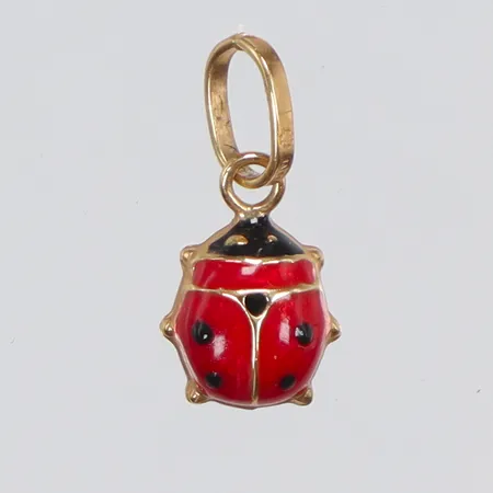 Hänge i form av Nyckelpiga med emalj 18K Vikt: 0,3 g