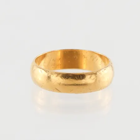 Slät ring, Ø17, bredd: 4,8mm, repig, 23K, 5,1g.