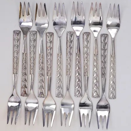 12 gafflar, längd 15cm, modell Victoria, GEWE, år 1979, 830/1000 silver Vikt: 257,1 g