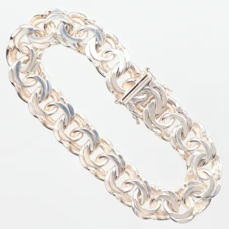 Armband Bismarck Guldfynd längd 20cm, bredd 13mm silver 925/1000  Vikt: 49 g