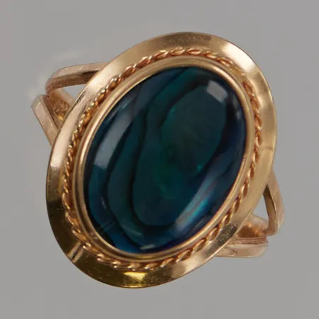 Ring Pärlemor, Ø17, bredd:18mm, 18K 2,3g.