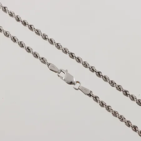 Kedja Cordell, 42cm, bredd: 2,4mm, ihåliga länkar, Guldfynd, vitguld, 18K, 4,0g.