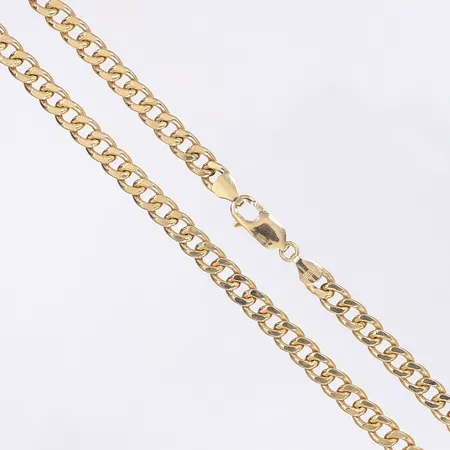 Halskedja pansarlänk 55cm bredd 5mm ihålig 18K  Vikt: 16,7 g