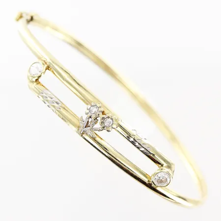 Armband stelt, innermått ca 50x60mm, bucklor, 14K Vikt: 4 g