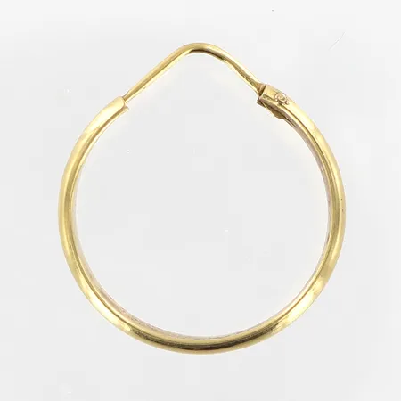 Enstaka örhänge slät creol Ø20mm, bredd 2,5mm,  skevheter, 18K.  Vikt: 1,4 g