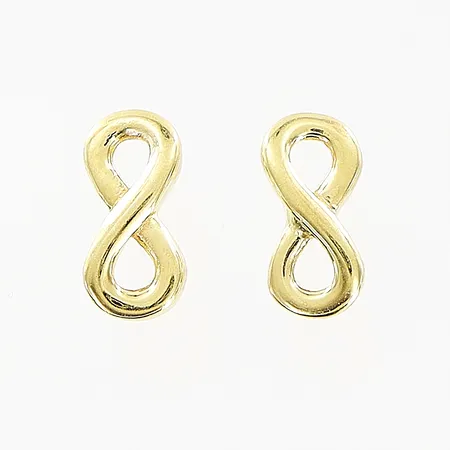Ett par örhängen, evighetstecken, 4,2x9mm, stoppar saknas, 18K Vikt: 0,9 g