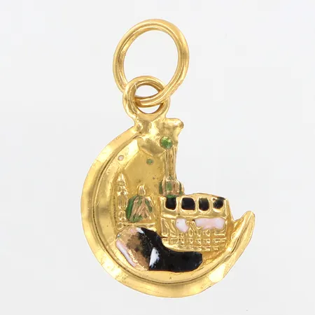 Hänge emalj 19x14mm, öppen ögla, 21K.  Vikt: 0,8 g