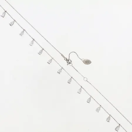 Collier med stenar 42-45cm, bredd: 1-6mm, silver GHA 925/1000 Vikt: 4,8 g