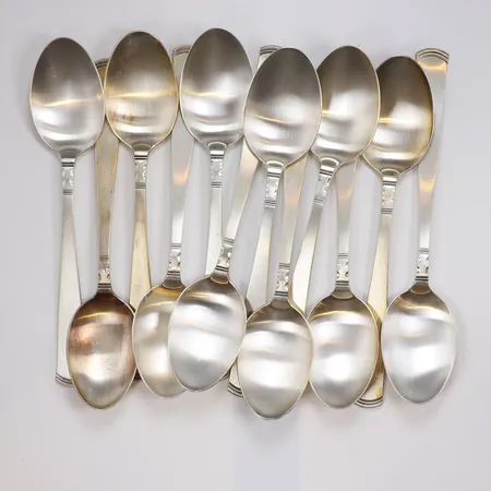 12st Kaffeskedar modell Rosenholm längd 11cm GAB silver 830/1000 Vikt: 145,1 g