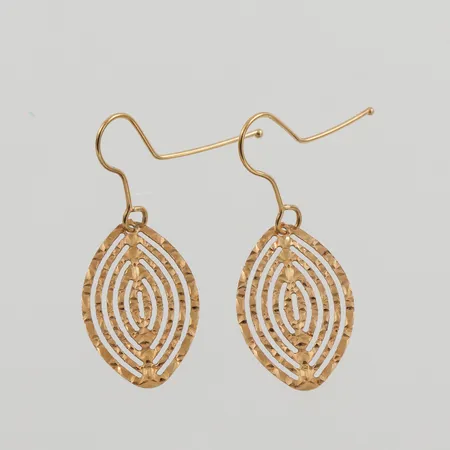 Ett par örhängen, 32x17mm, krokar, 18K, 1,0g.