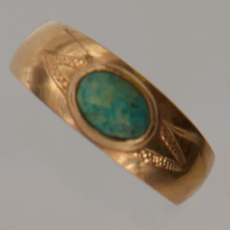 Ring Ø16¼, bredd:6mm, turkos, 18K 1,6g.