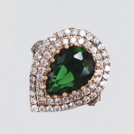 Ring med grön och vit strass stl 17 bredd 2-25mm silver 925/1000 Vikt: 6,7 g