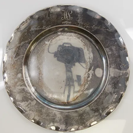 Fat, Ø25cm, graverad, GAB, 830/1000 Silver 259,7g.