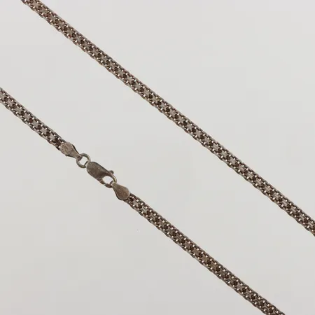 Collier x-länk, 42cm, bredd: 3,7mm, Guldfynd, 925/1000 silver, 11,5g.