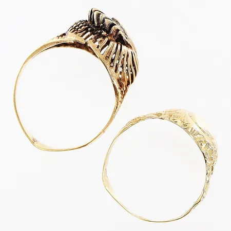 2 ringar, defekter, 14K Vikt: 6,4 g
