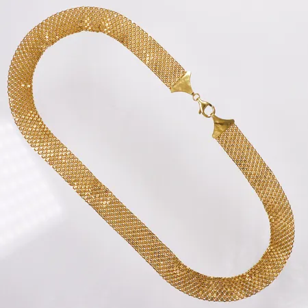 Collier X-länk, 44cm, bredd 12,4mm, ojämn, 21K  Vikt: 18,3 g