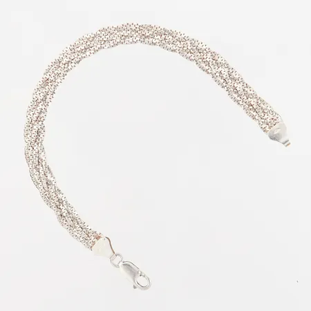 Armband flätad länk, längd 19cm, bredd:9mm, stämplad GFAB, 925/1000 Silver. Vikt: 8 g