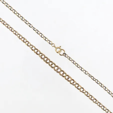 Collier doserad Bismarck 46,5cm, bredd 2-5mm, slitage, skevheter, 18K.  Vikt: 6 g