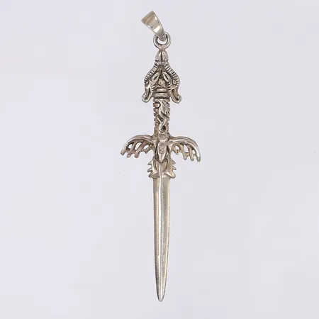Hänge svärd med drakhuvud 73x21mm silver 925/1000  Vikt: 8,3 g