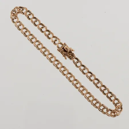 Armband Bismarck, 19cm, bredd: 4,6mm, slitna länkar, 18K, 6,9g.